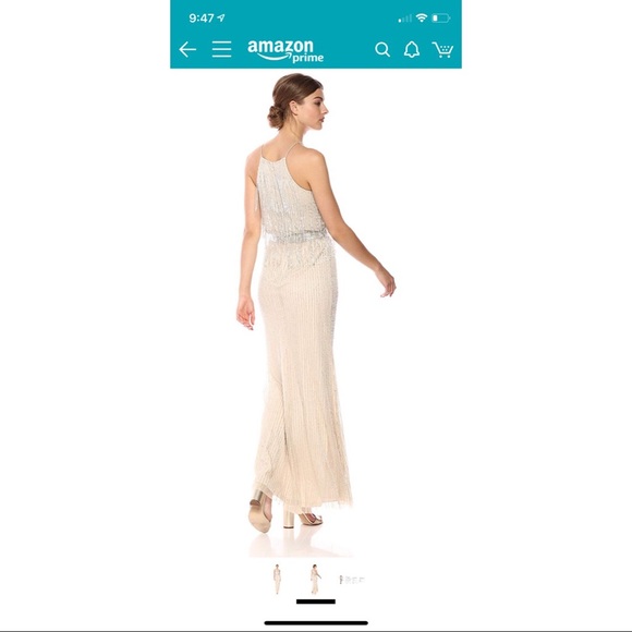 Adriana Papell Beaded Blouson Gown (size 10) - Picture 4 of 7